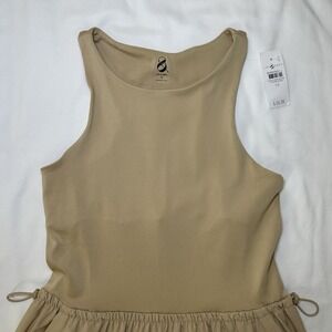 Lou & Grey Tan Side Bungee Pocket Built in Bra Tank Midi Dress Women's XS NWT